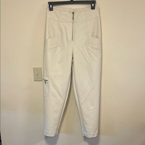 INTERMIX Ivory Faux Leather Pants